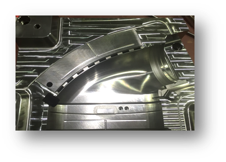 Machined core blocks installed in mould tooling