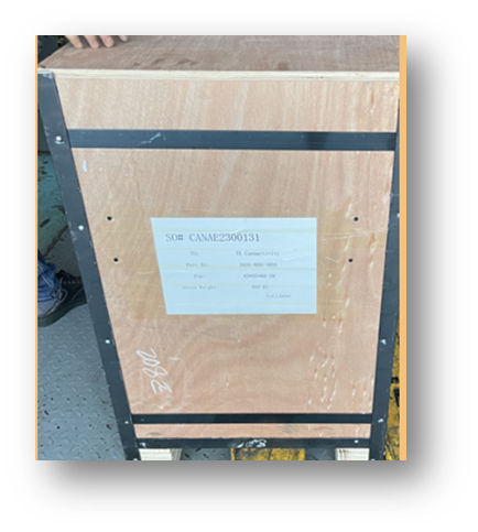 Mould packed in a reinforced polywood shipping case